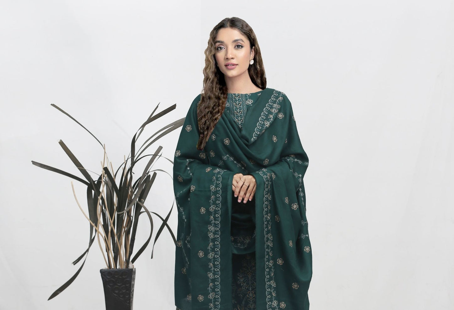 Chamki Preimum Wool Embroidered 3 Piece #3