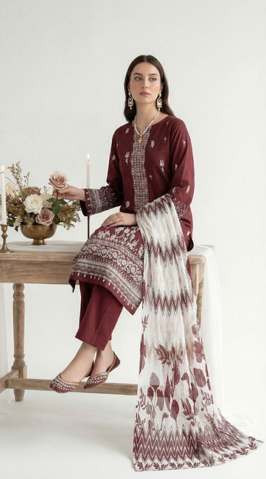 Anchal Printed banna Dora Lawn 3 piece 04