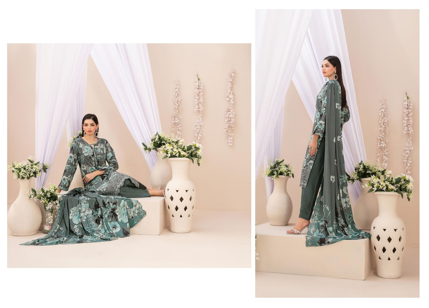 Tawakkal Shamailah Daman Cutwork With Dupptta Cutwork Fancy #4