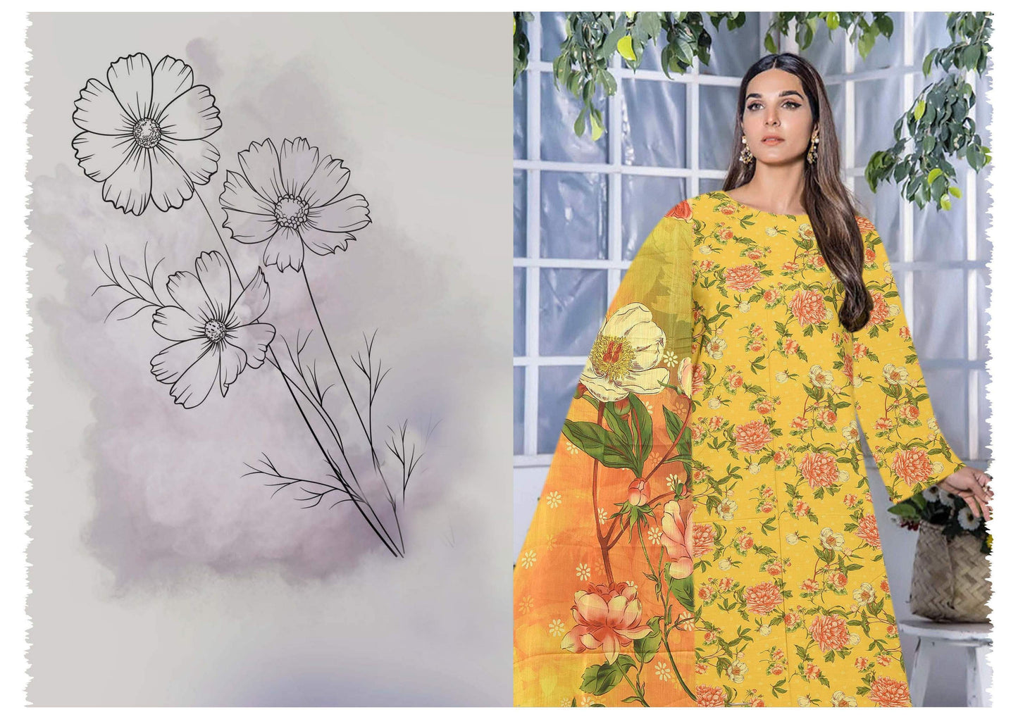 Saffron Viscose Full Print All over #4