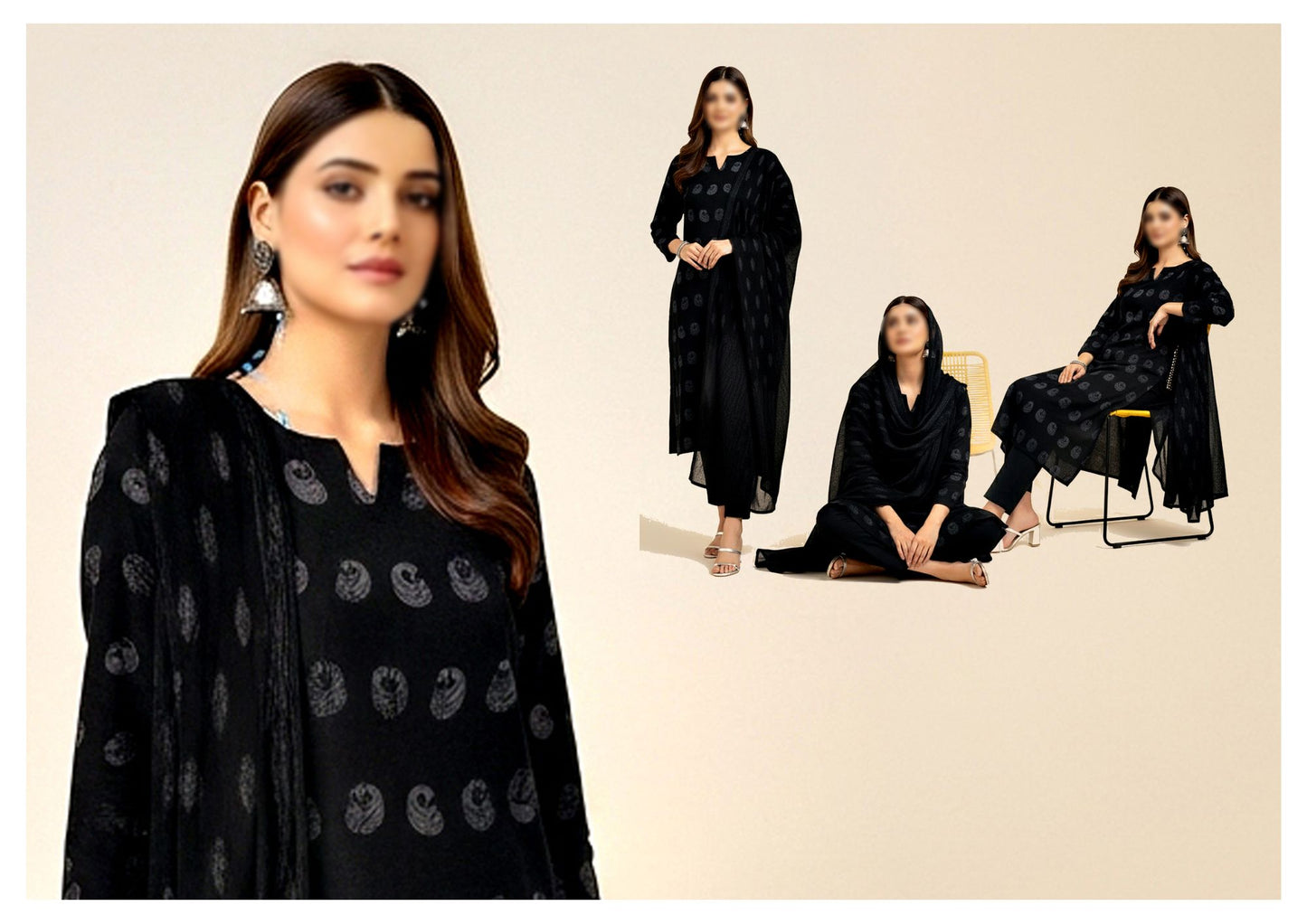Mahpara Jacquard Wool Velvet Broosha #2