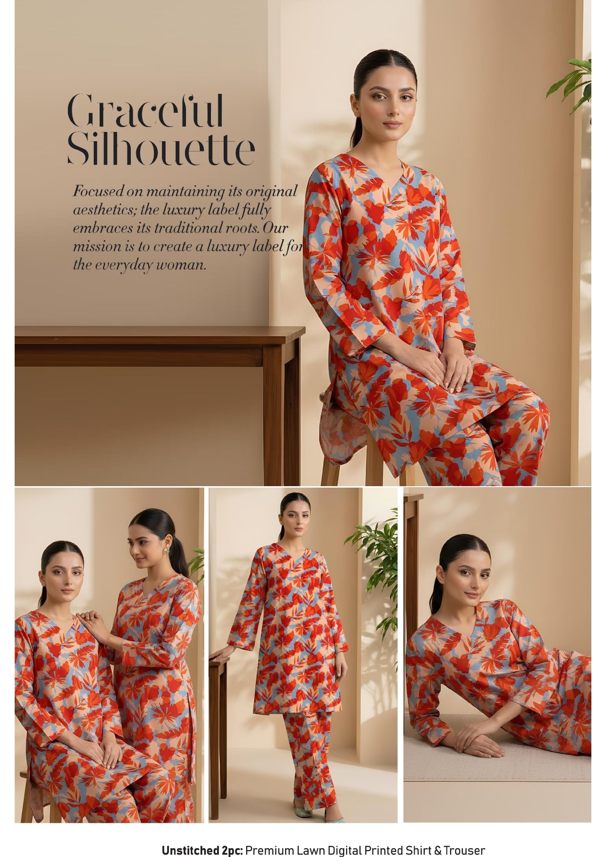 Breeze Premium High Quality Lawn 2 Piece Shirt & Trouser D#210 - Waheed Javaid Collections