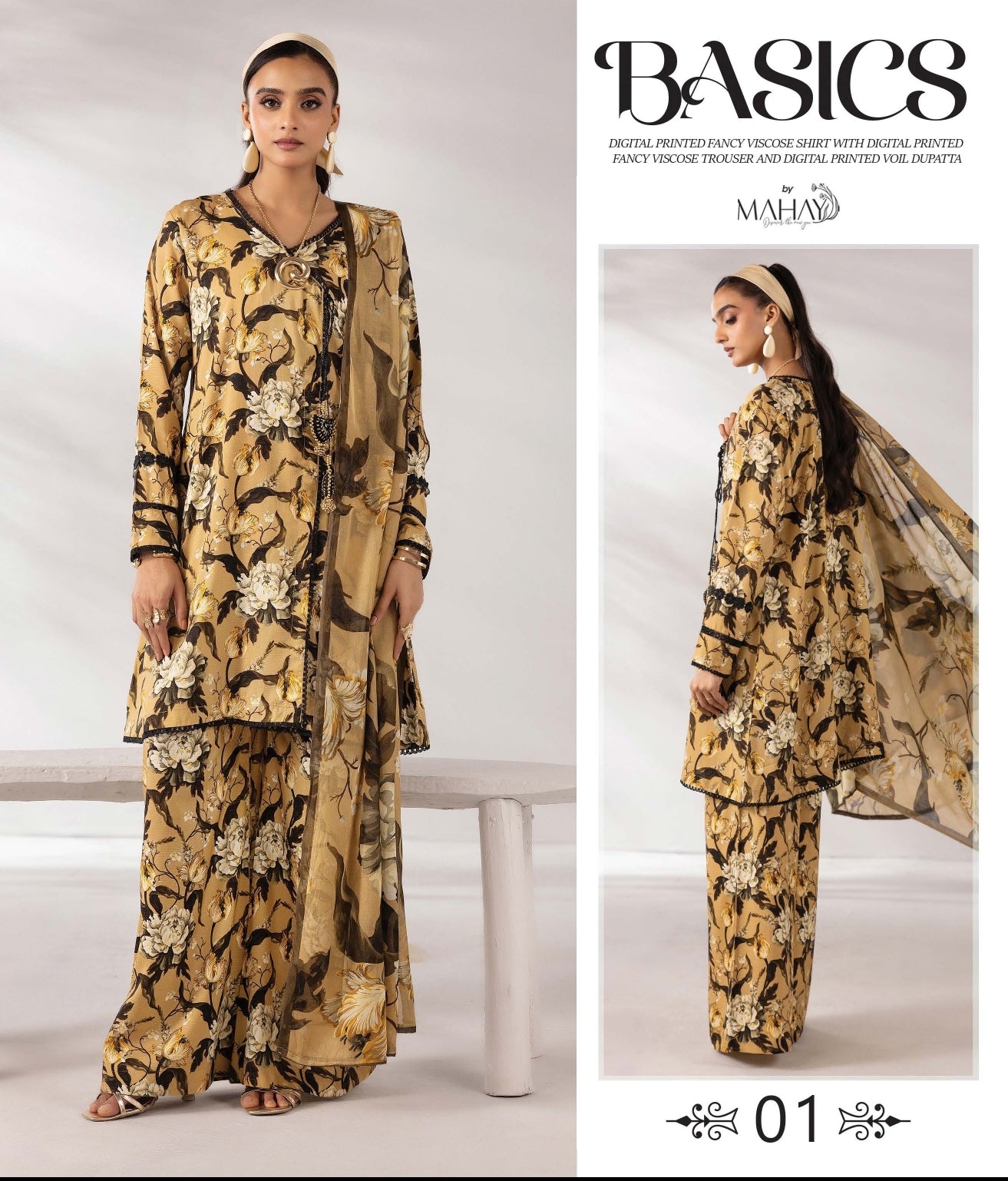 M.Prints Basics Full Visocse Printed Banna Dora #1