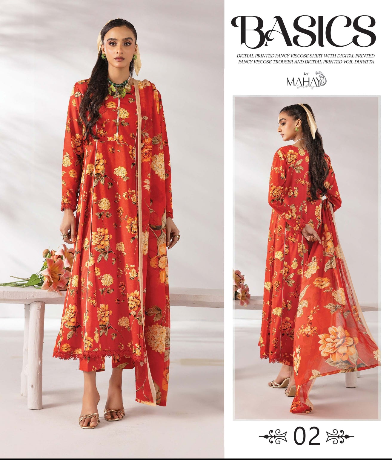 M.Prints Basics Full Visocse Printed Banna Dora #2