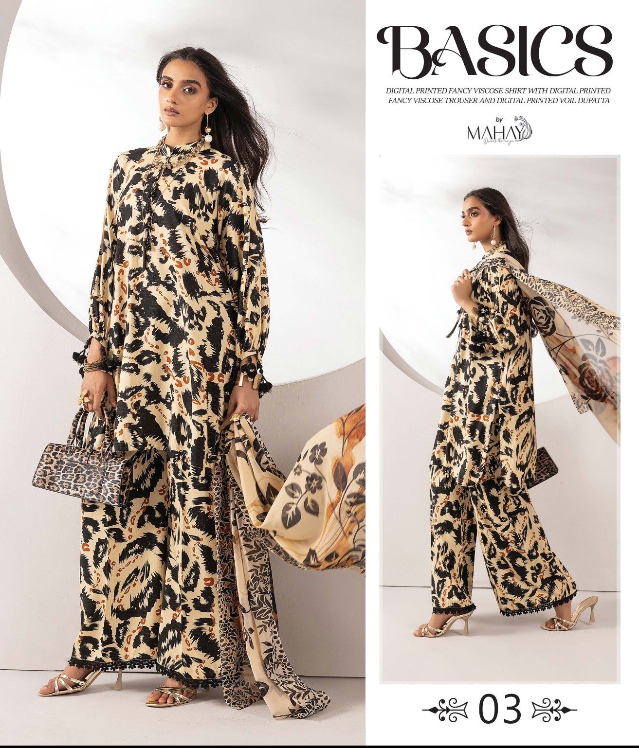 M.Prints Basics Full Visocse Printed Banna Dora #3