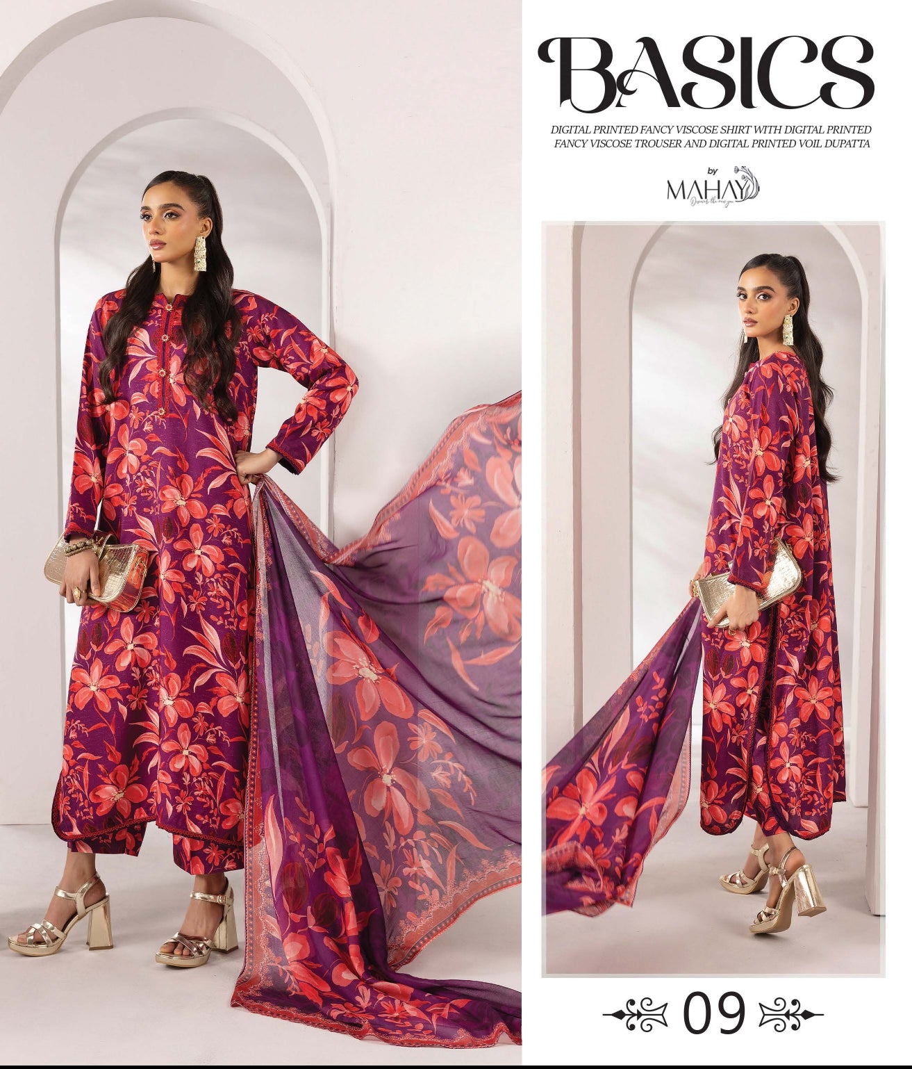 M.Prints Basics Full Visocse Printed Banna Dora #9