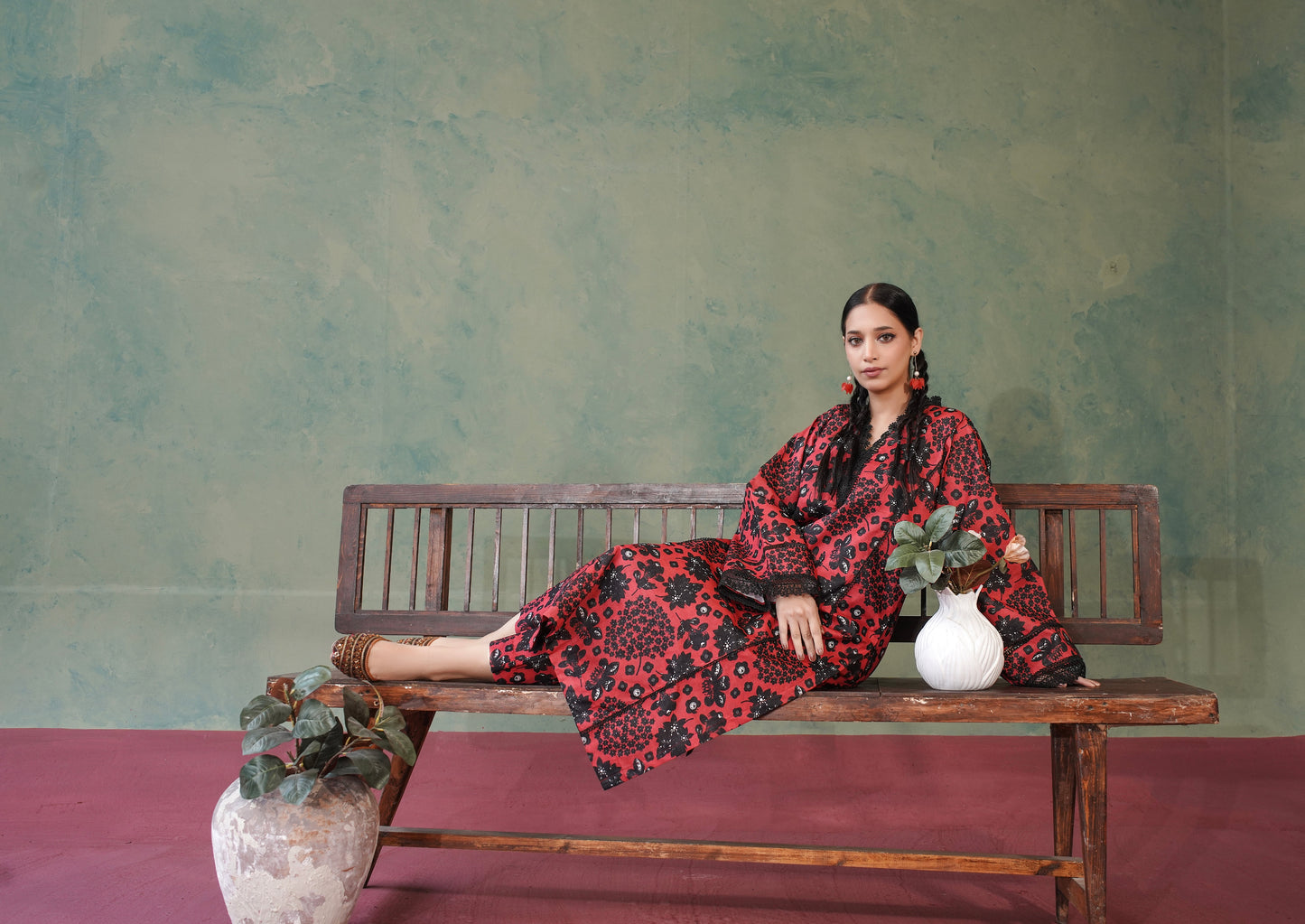 Blossom All over 2 Piece Lawn 535 - Waheed Javaid Collections