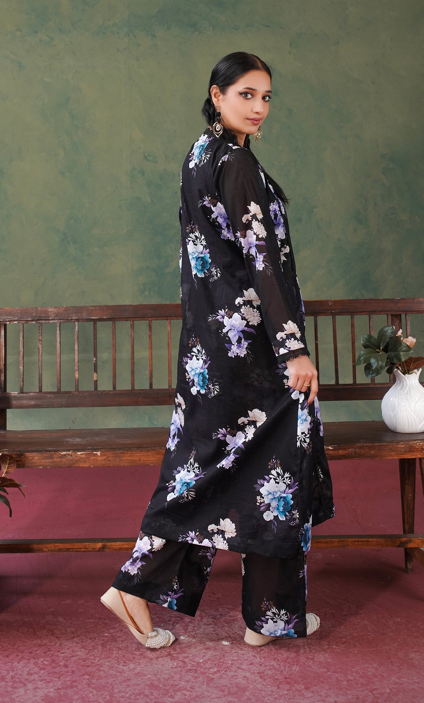 Blossom All over 2 Piece Lawn 539 - Waheed Javaid Collections