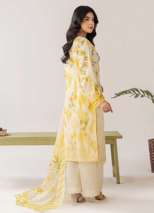 Cocktail Lawn Print Embroidered 3 Piece 02