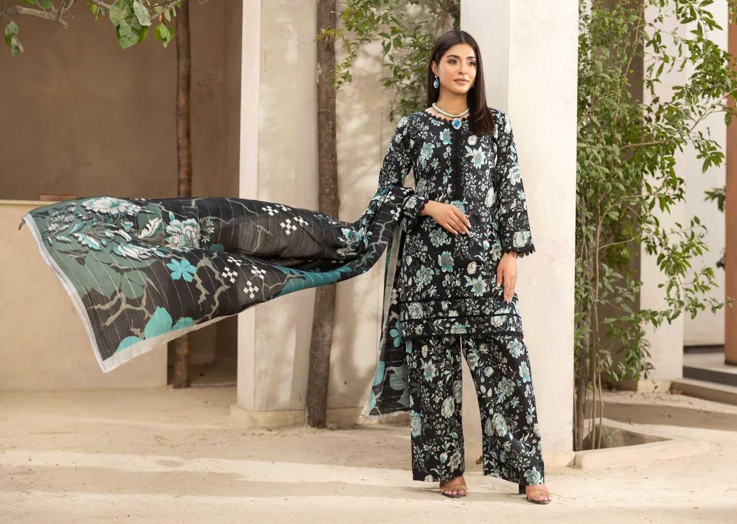 Coco Prints Lawn allover 3 Piece 04 - Waheed Javaid Collections
