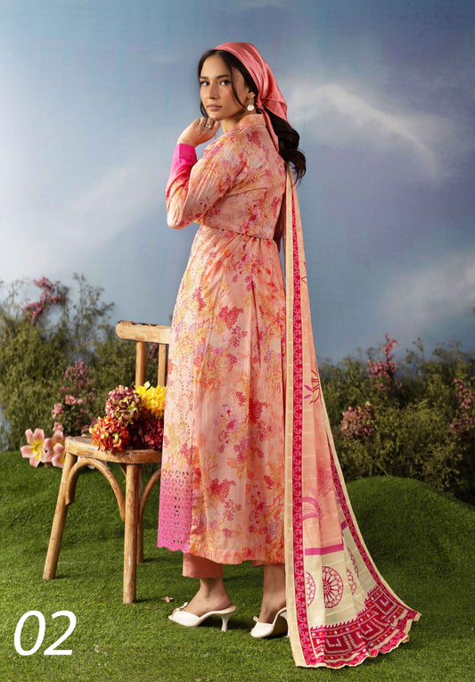 Dil Se Luxury Lawn Chikenkari 3 Piece 02