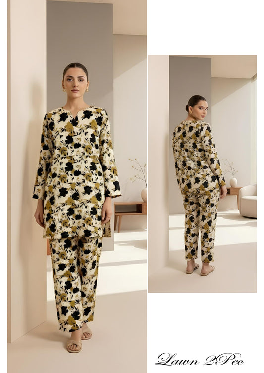 Breeze Premium High Quality Lawn 2 Piece Shirt & Trouser D#203 - Waheed Javaid Collections