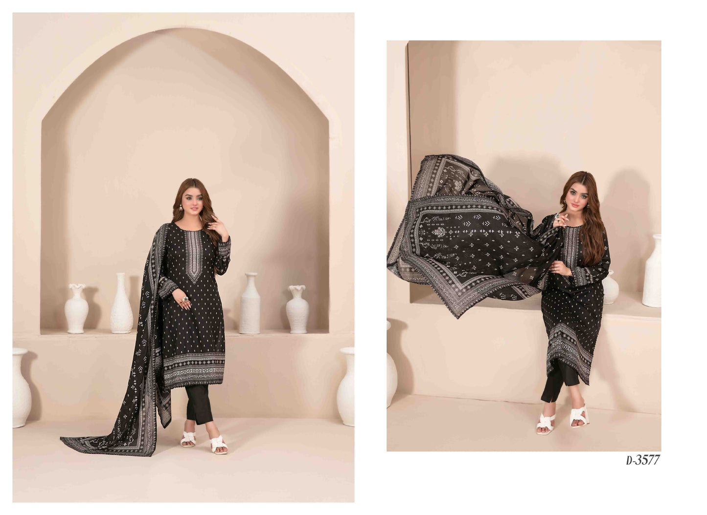 Black & White Series Hisana D-3577 - Waheed Javaid Collections