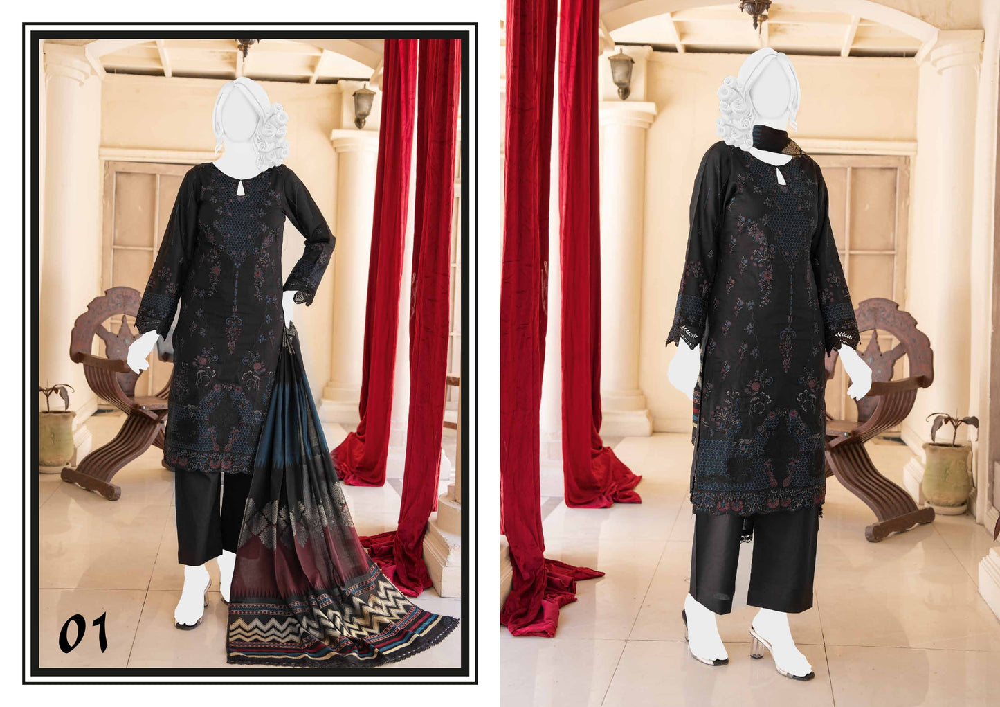 Noor e Sehar embroidered 01 - Waheed Javaid Collections