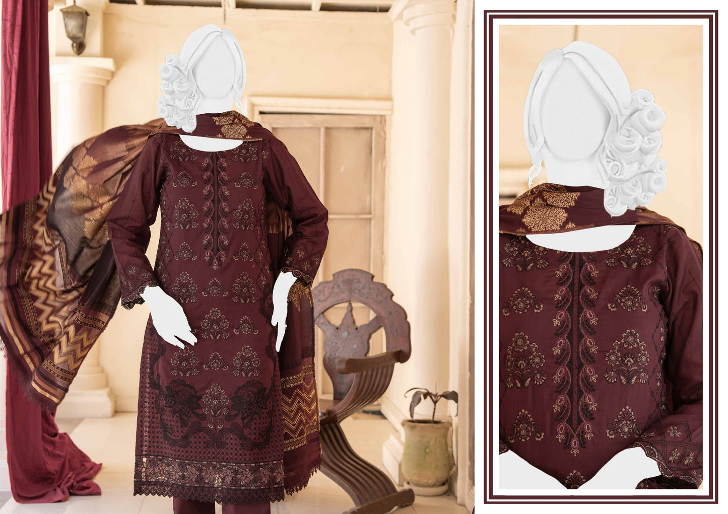 Noor e Sehar embroidered 02 - Waheed Javaid Collections