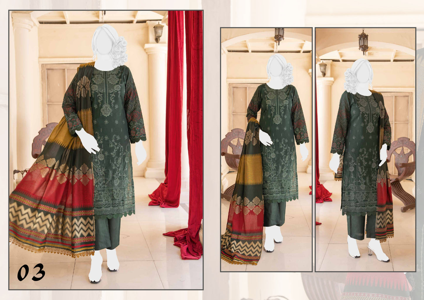 Noor e Sehar embroidered 03 - Waheed Javaid Collections