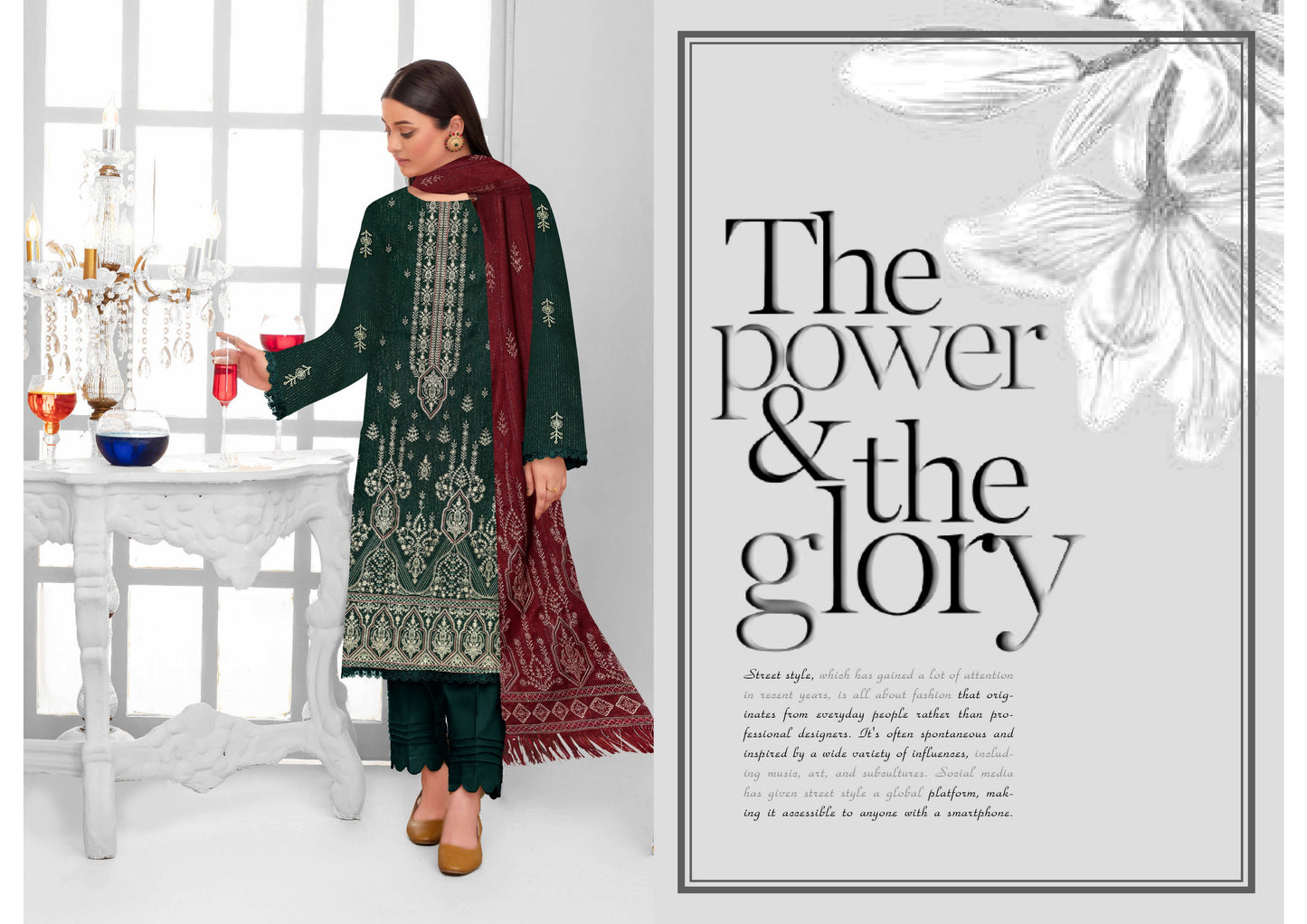 Noorain Peach Leather Collection Embroidered Luxury V8 / D-1