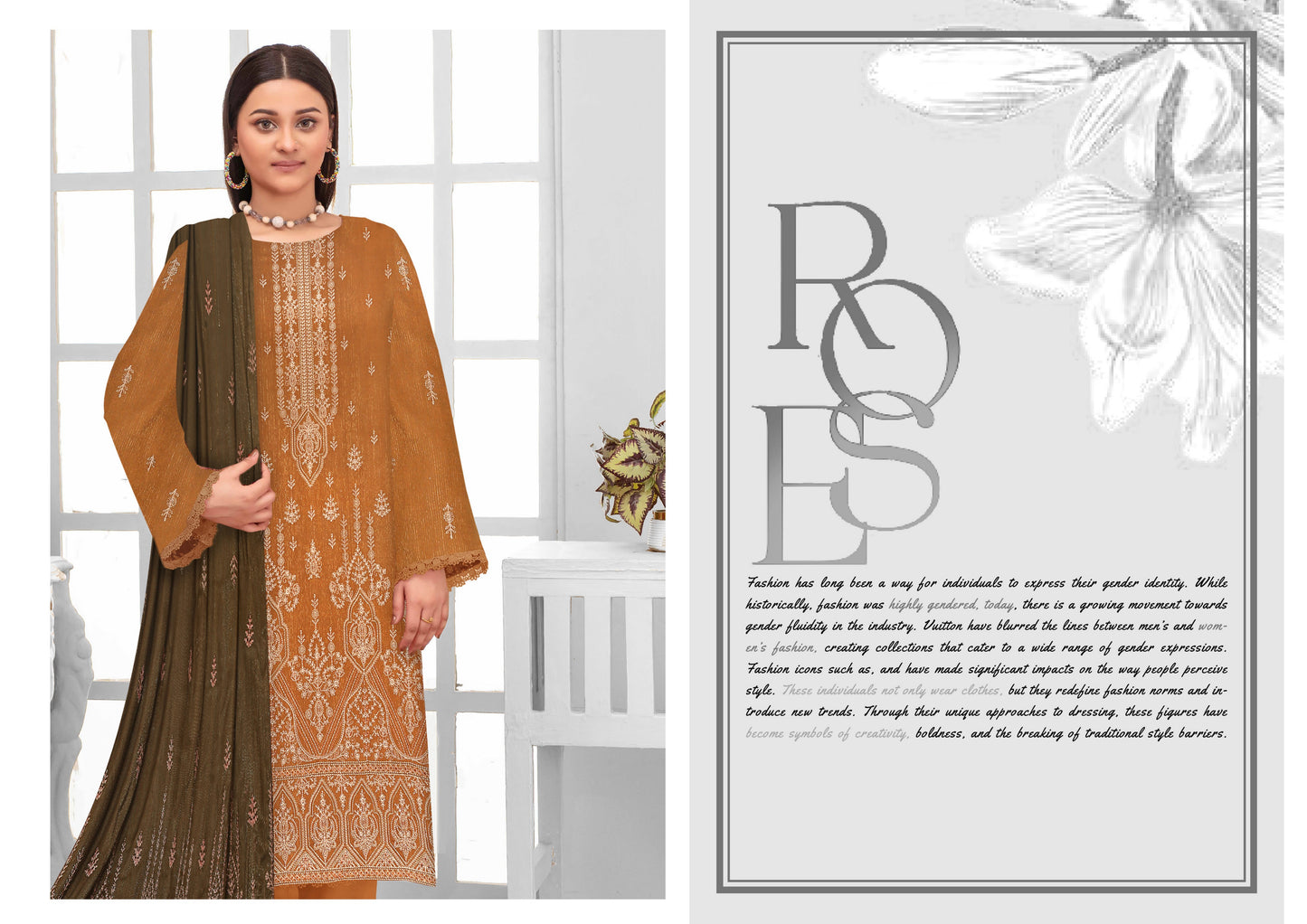 Noorain Peach Leather Collection Embroidered Luxury V8 / D-2
