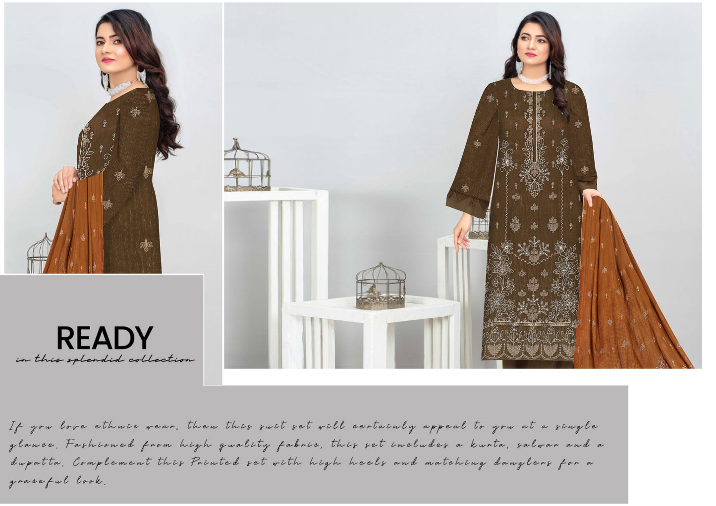 Noorain Peach Leather Collection Embroidered Luxury V9 / D-5
