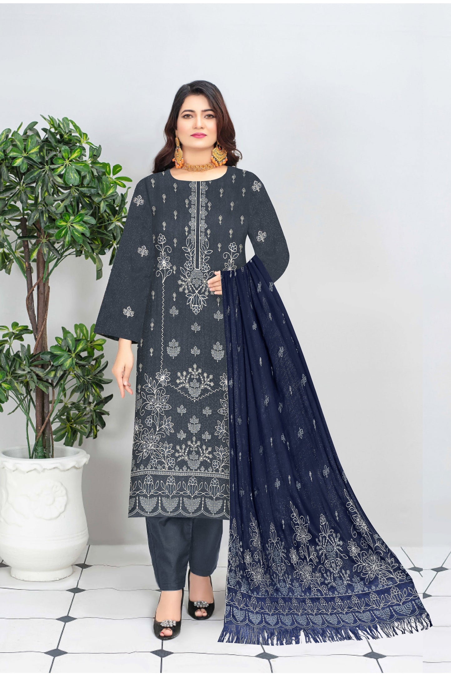 Noorain Peach Leather Collection Embroidered Luxury V9 / D-6