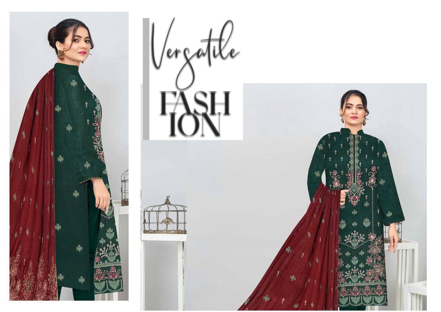 Noorain Peach Leather Collection Embroidered Luxury V9 / D-1
