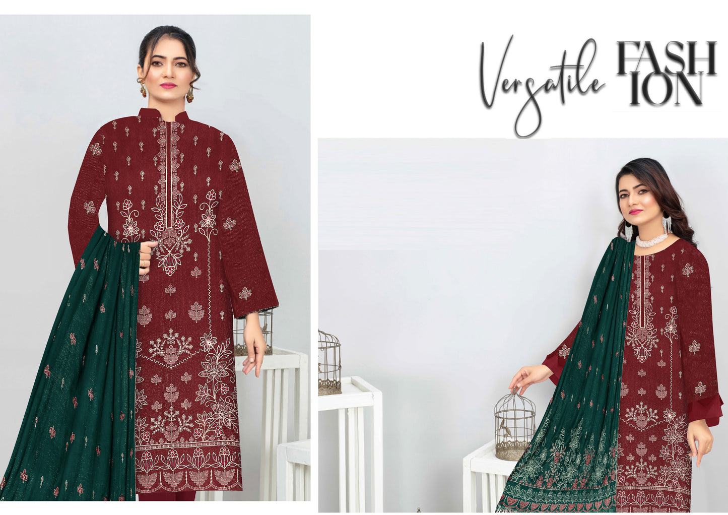 Noorain Peach Leather Collection Embroidered Luxury V9 / D-4