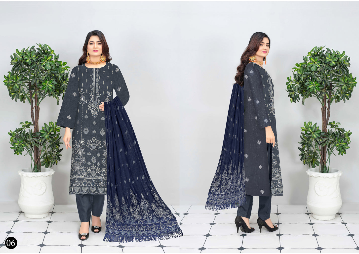 Noorain Peach Leather Collection Embroidered Luxury V9 / D-6