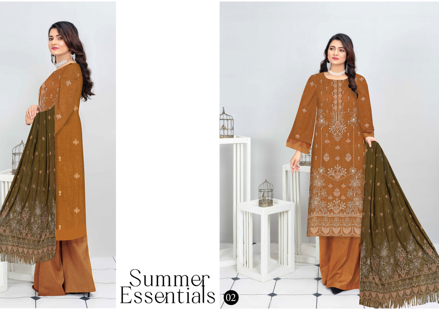 Noorain Peach Leather Collection Embroidered Luxury V9 / D-2