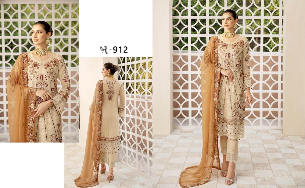 Ramsha Chevron Chiffon Vol-09 A-912 - Waheed Javaid Collections