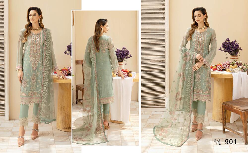 Ramsha Chevron Chiffon Vol-09 A-901 - Waheed Javaid Collections