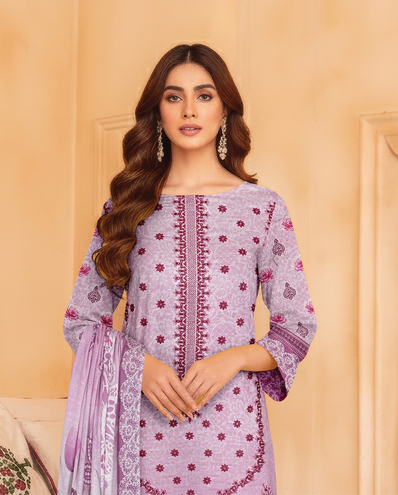 Pretty Girl RangNoor Lawn Embroidered 3 Piece 06 - Waheed Javaid Collections