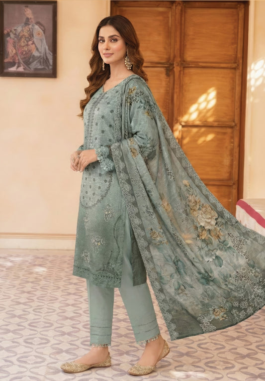 Pretty Girl RangNoor Lawn Embroidered 3 Piece 09 - Waheed Javaid Collections