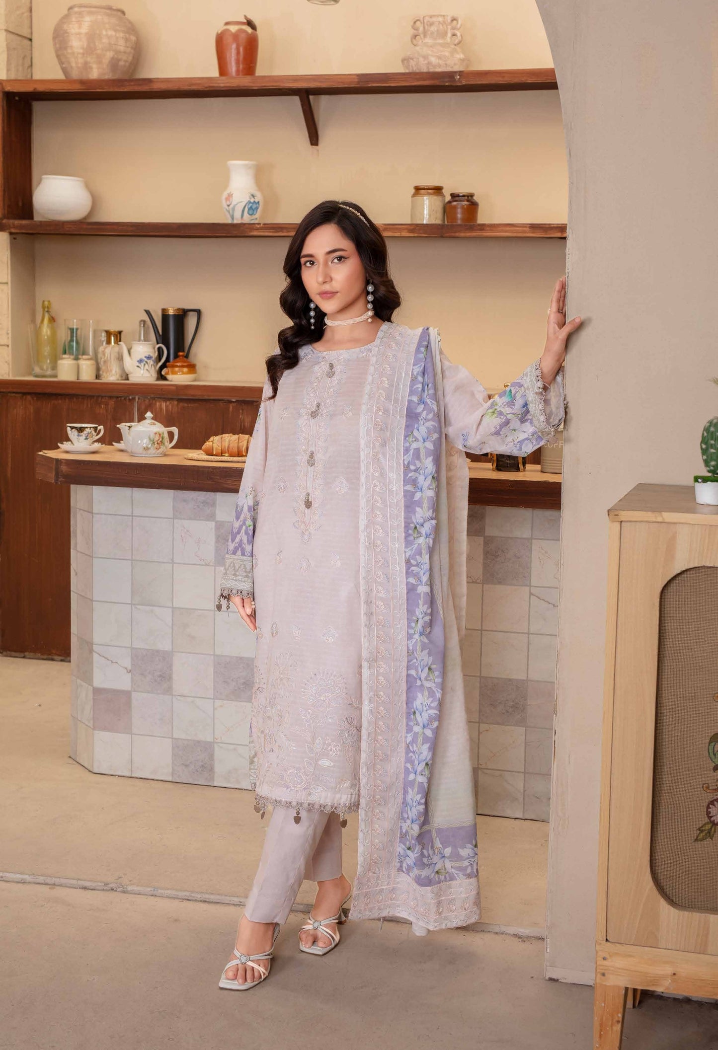 Riwayat by RangRaiz Lawn Embroidered 3 Piece A-10 - Waheed Javaid Collections