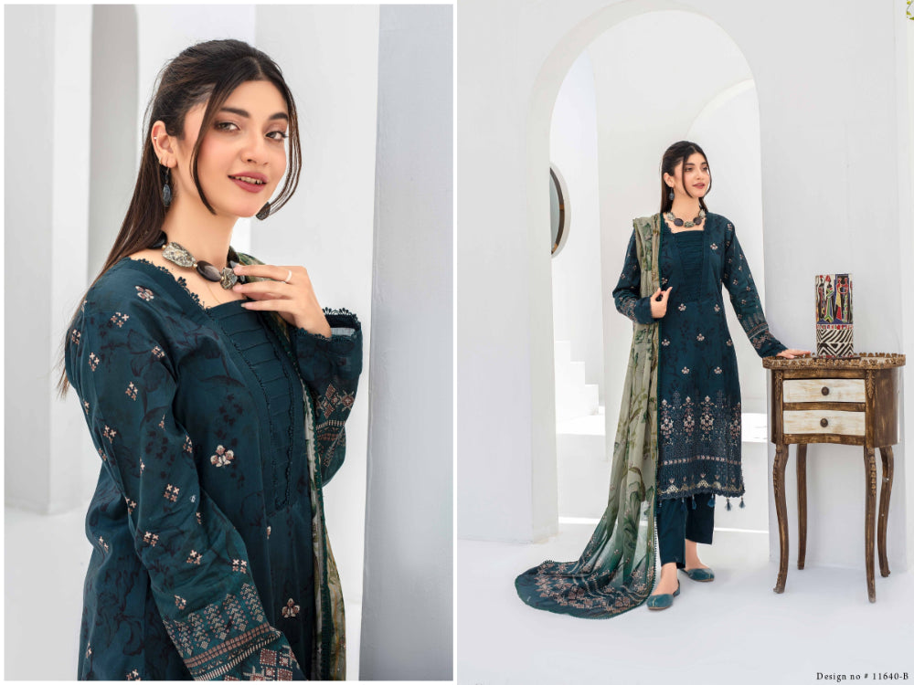 Sangat Dressline Embroidered lawn Print 04 - Waheed Javaid Collections