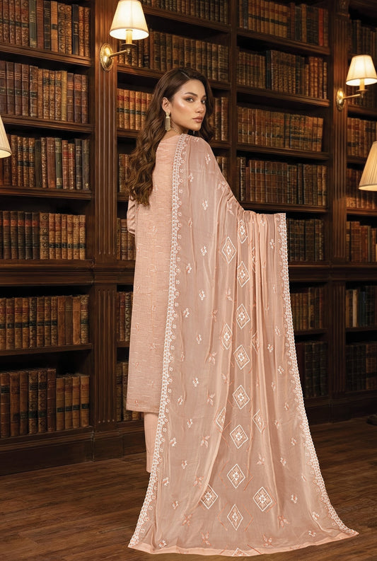 White Rose RangNoor Lawn Embroidered 3 Piece 01 - Waheed Javaid Collections