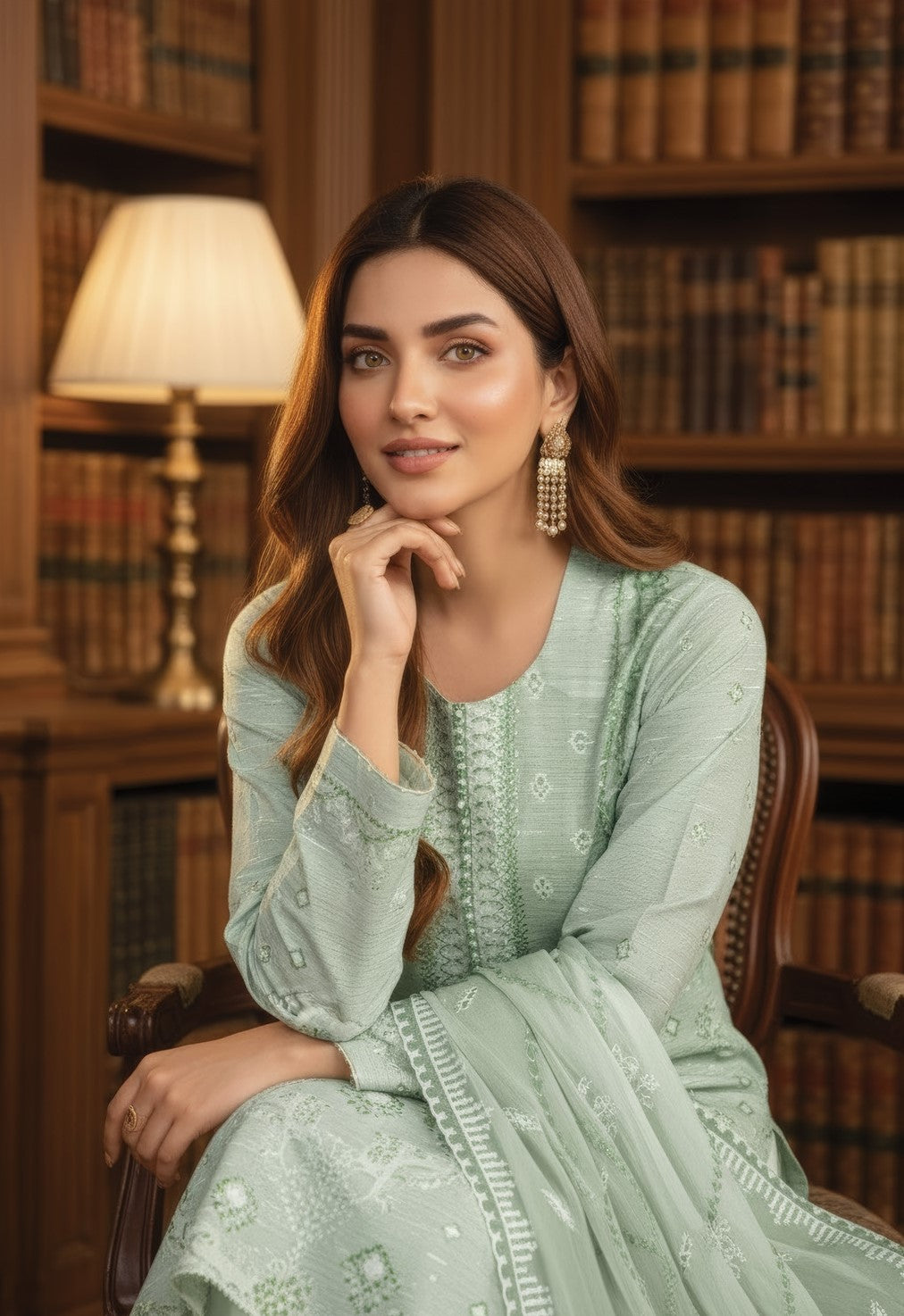 White Rose RangNoor Lawn Embroidered 3 Piece 02 - Waheed Javaid Collections