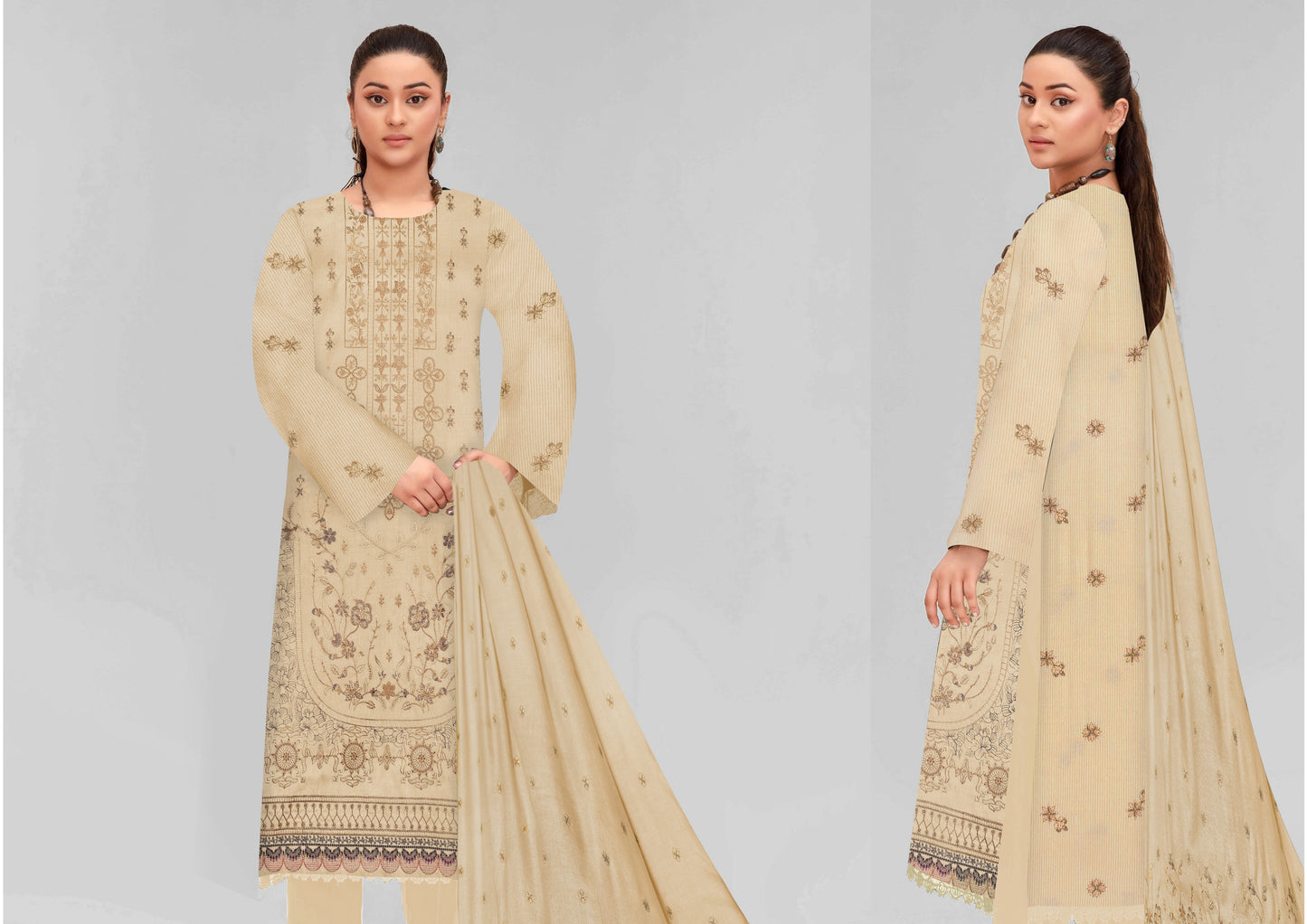 Zaleef Peach Leather Mother Collection Embroidered V-5 / D-4