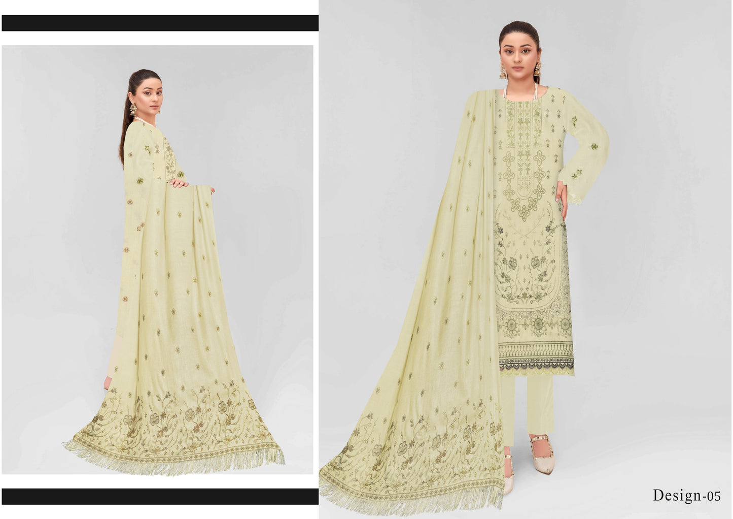 Zaleef Peach Leather Mother Collection Embroidered V-5 / D-5