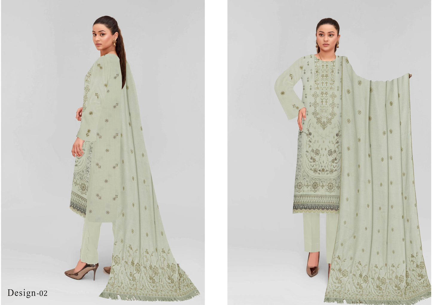 Zaleef Peach Leather Mother Collection Embroidered V-5 / D-2