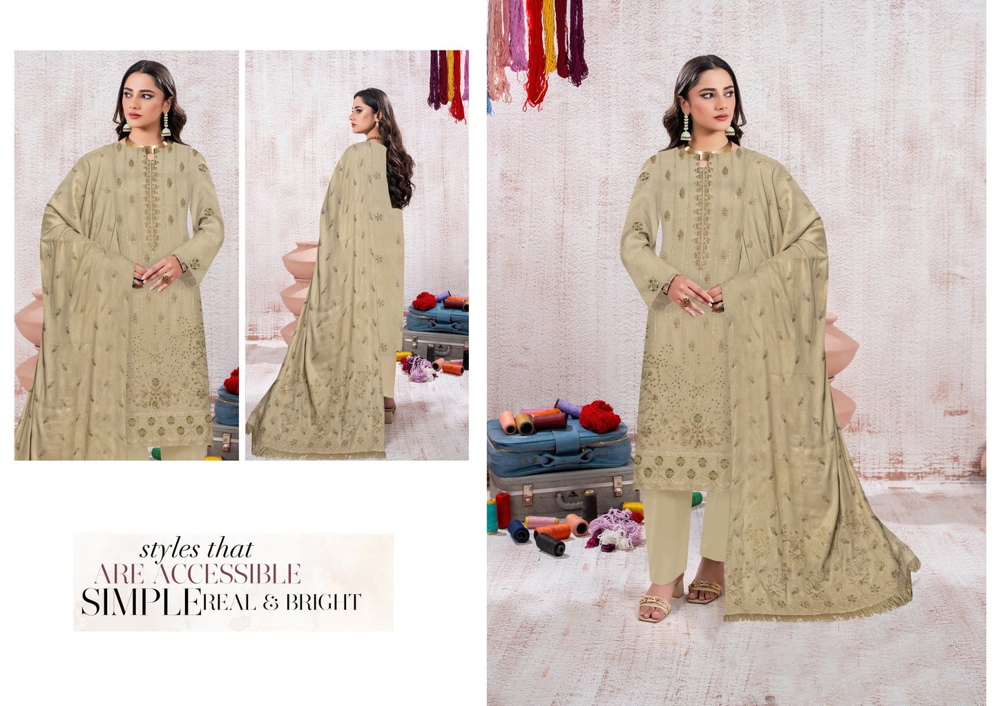 Zaleef Peach Leather Mother Collection Embroidered V-8 / D-4