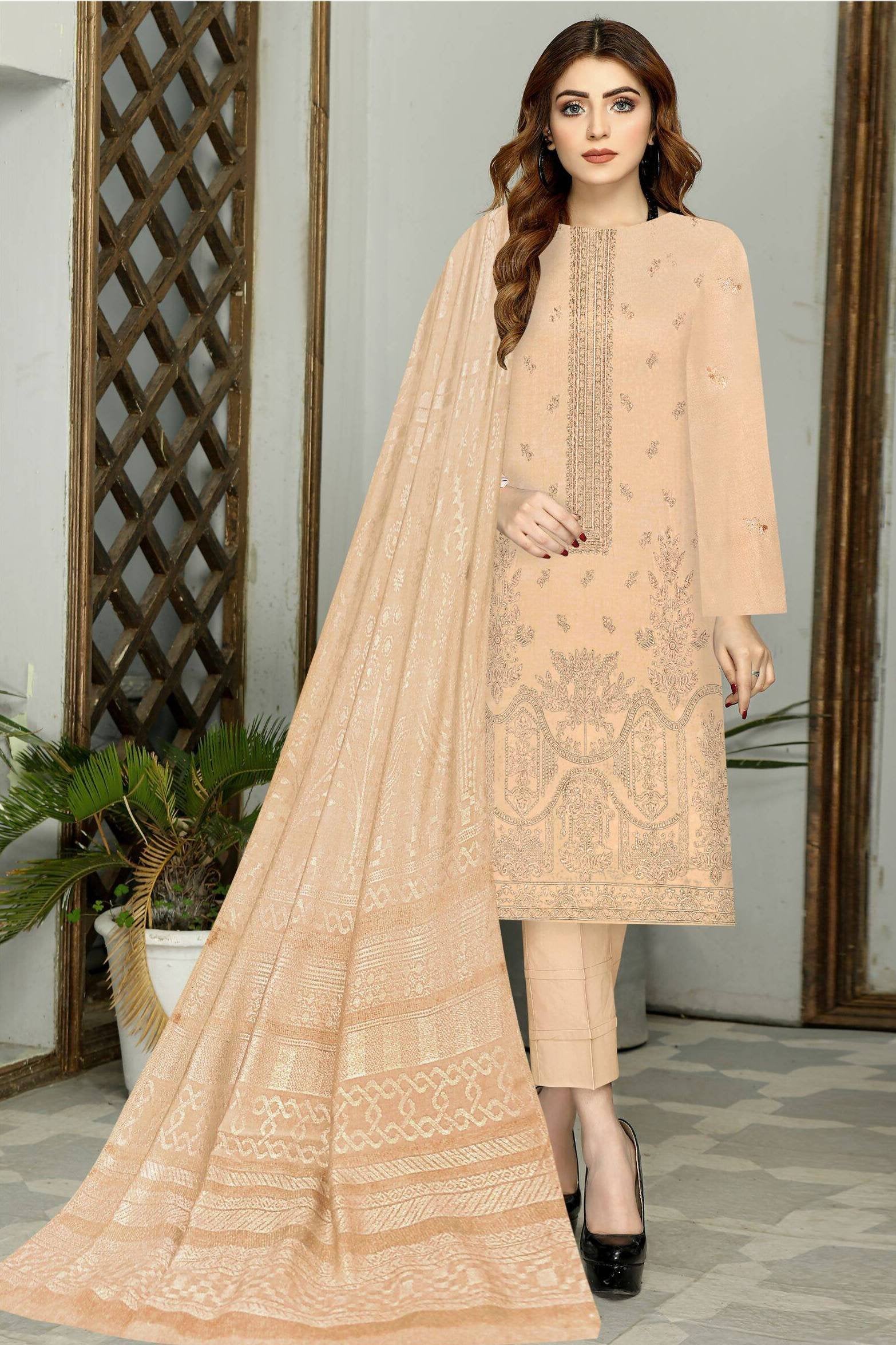 Royal Peach Leather Noor Fatima Vol-5 03 - Waheed Javaid Collections