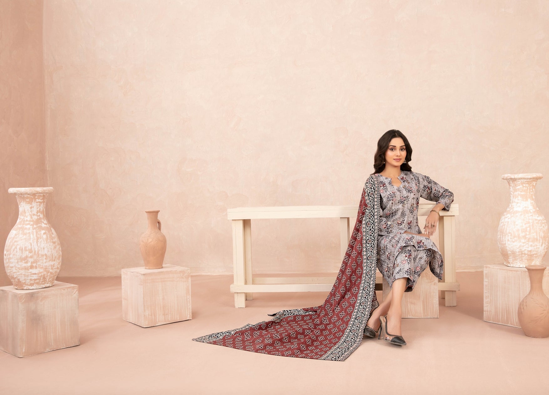 Nazli Tawakkal Premium High Quality Khaddar Printed 3 Piece D#46 - Waheed Javaid Collections