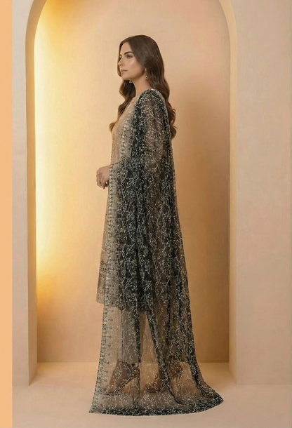 Diva Lawn Embroidered 3 Piece 03 - Waheed Javaid Collections