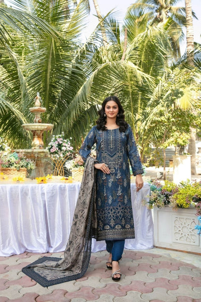 Gulbahaar Embroidered Digital Printed Lawn 3 Piece 2785