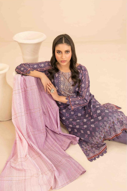 OLA Digital Printed Bana Dora Lawn Tawakkal D-1222