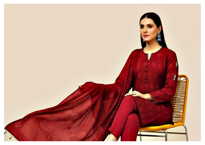 Mahpara Jacquard Wool Velvet Broosha #3