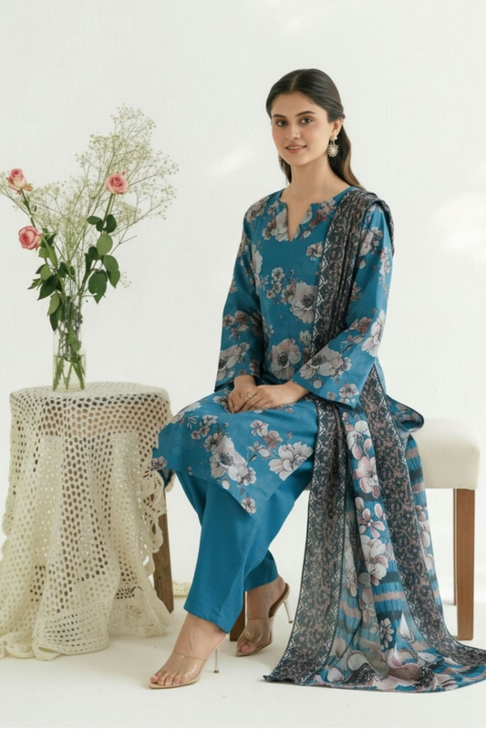 Orang Printed Premium Lawn 3 Piece 06