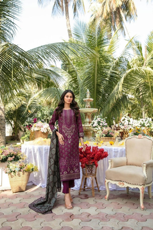 Gulbahaar Embroidered Digital Printed Lawn 3 Piece 2786
