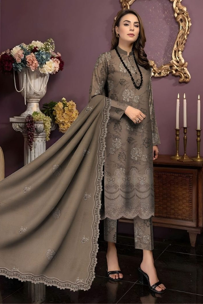 Preimum Peach Dhanak Daman Fancy Embroidered with Heavy #6