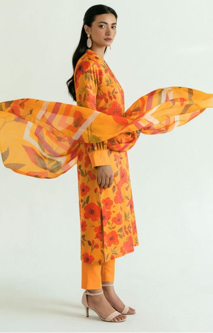 Orang Printed Premium Lawn 3 Piece 07